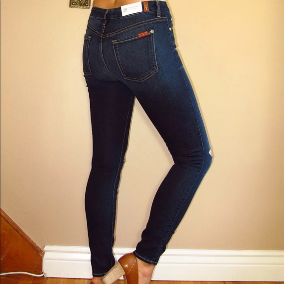 Last 👆7 For All Mankind Skinny Distressed Jeans - Picture 3 of 9